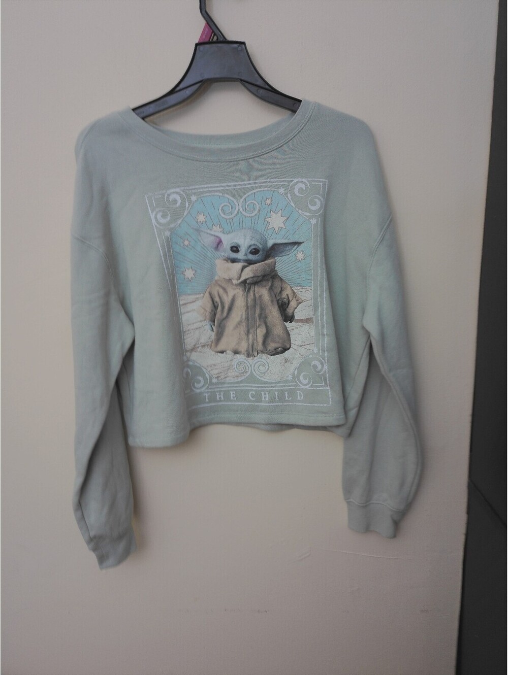 Star Wars The Mandalorian The Child Grogu Baby Yoda Womens Cropped Sweatshirt LG